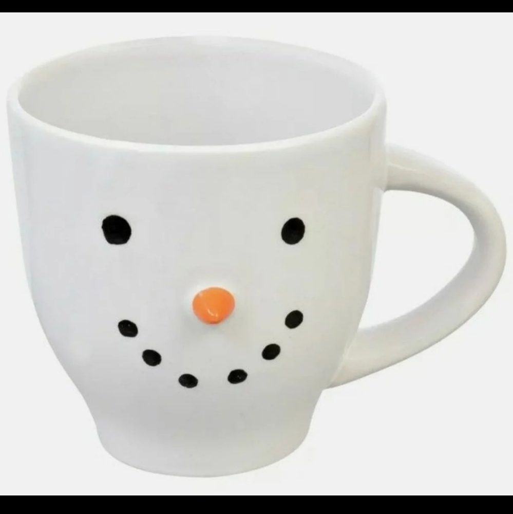 Stoneware Snowman Mug with 3d Nose